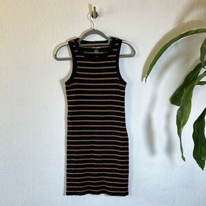 Steve Madden Striped Black and Brown Sleeveless Dress